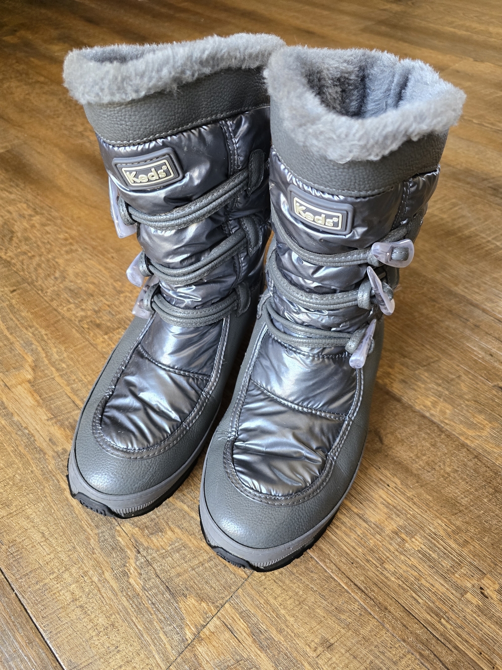 ​Keds Grey Wonder Puff Season Solid Winter Boots - Size 9